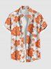 Tenue de Plage à Imprimé Hibiscus et Fleurs Tropicales Grande-Taille pour Couples - Orange 