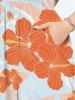 Tenue de Plage à Imprimé Hibiscus et Fleurs Tropicales Grande-Taille pour Couples - Orange 