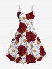Tenue de Plage Grande Taille Imprimé à Fleurs Assorti pour la Plage - Rouge 