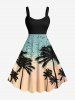 Coconut Tree Bird Ombre Dusk Print Plus Size Matching Hawaii Beach Outfit For Couples -  