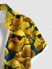 Plus Size Sunglasses Ducks Print Buttons Pocket Hawaii Shirt For Men -  