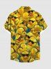 Plus Size Sunglasses Ducks Print Buttons Pocket Hawaii Shirt For Men -  