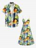 Plus Size Ginkgo Leaf Painting Print Hawaii Surplice A Line Cami Dress -  