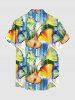 Plus Size Ginkgo Leaf Painting Print Hawaii Button Pocket Shirt For Men -  