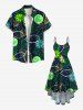 Plus Size Colorful Lemon Orange Print Hawaii High Low Asymmetric Cami Dress -  