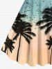 Robe Ligne A Hawaïen Ombrée Oiseau et Noix de Coco Imprimés de Grande Taille - café lumière S