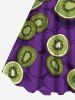 Plus Size Kiwi Fruit Print Hawaii A Line Tank Dress -  