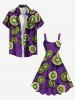Plus Size Kiwi Fruit Print Hawaii A Line Tank Dress -  