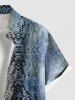 Chemise hawaïenne à poches boutons, imprimé géométrique texturé et motif serpent, grande taille, pour hommes - Multi-A L