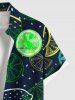 Plus Size Colorful Lemon Orange Print Hawaii Button Pocket Shirt For Men -  