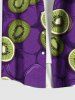 Plus Size Kiwi Fruit Print Hawaii Button Pocket Shirt For Men -  