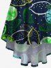 Plus Size Colorful Lemon Orange Print Hawaii High Low Asymmetric Cami Dress -  