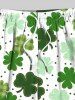 Plus Size Four Leaf Clover Pin Dot Print Hawaii St. Patrick's Day Drawstring Beach Shorts For Men -  