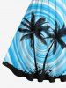Plus Size Coconut Tree Paint Splatter Swirls Print Hawaii 1950s Vintage Dress -  