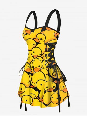 Cute Duck Print Matching Hawaii Beach Outfit For Couples