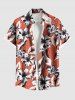 Floral Tropical Leaves Print Plus Size Matching Hawaii Beach Outfit For Couples - Rouge 