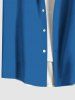 Tenue de Plage Contrastante Imprimé Feuilles et Fleurs Tropicales Grande Taille pour Couples - Bleu Ciel 