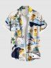 Coconut Tree Ducks Sea Waves Ship Print Plus Size Matching Hawaii Beach Outfit For Couples -  