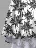 Plus Size Coconut Tree Two Tone Print Hawaii High Low Asymmetric Cami Dress -  