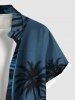 Plus Size Coconut Tree Curve Print Hawaii Ombre Button Pocket Shirt For Men -  
