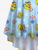 Plus Size Anchor Swimming Ring Cute Duck Print Hawaii Cruise High Low Asymmetric Cami Dress -  