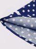 Polka Dots Print Buttons Square Neck Zipper Vintage Dress -  