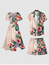 Costume de Plage Grande Taille Imprimé à Fleurs et Feuilles Tropicales - Multi-A 