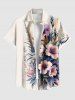 Hibiscus Flowers Leaf Print Plus Size Matching Hawaii Beach Outfit For Couples -  