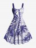 Coconut Tree Tropical Leaf Print Plus Size Matching Hawaii Beach Outfit For Couples -  