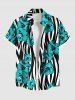 Tenue de plage hawaïenne assortie grande taille à imprimé zèbre et rayures pour couples - Noir 