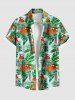 Tropical Leaves Pineapple Parrot Print Plus Size Matching Hawaii Beach Outfit For Couples -  