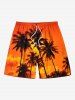 Coconut Tree Ombre Dusk Print Plus Size Matching Hawaii Beach Outfit For Couples -  
