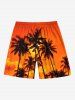 Coconut Tree Ombre Dusk Print Plus Size Matching Hawaii Beach Outfit For Couples -  
