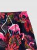 Tenue de Plage Trapèze Imprimé à Feuilles Tropicales Grande Taille pour Couples - Rose clair 