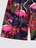 Tenue de Plage Trapèze Imprimé à Feuilles Tropicales Grande Taille pour Couples - Rose clair 