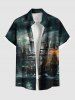 Cruise Sailboat Castle Sea Waves Print Plus Size Matching Hawaii Beach Outfit For Couples -  