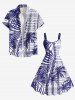 Plus Size Coconut Tree Tropical Leaf Print Hawaii Tank Dress -  