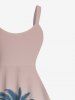 Robe Débardeur Hawaïen Ombrée Cocotier Imprimé de Grande Taille - Rose clair S