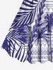 Robe Débardeur Hawaïen Feuille Arbre Noix de Coco Imprimé de Grande Taille - Pourpre  XS