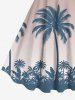 Plus Size Coconut Tree Ombre Print Hawaii Tank Dress -  