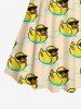 Haut de Tankini Tordu Canard Rivière Imprimé sans Dos à Col Halter - Beige 4X