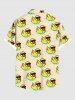 Plus Size Cool Duck River Print Hawaii Button Pocket Shirt For Men -  