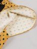 Polka Dot Print Buttons Tie Bowknot Flatter Sleeves Vintage Dress With Belt -  