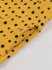 Polka Dot Print Buttons Tie Bowknot Flatter Sleeves Vintage Dress With Belt -  