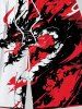 Plus Size Ink Painting Dragon Print Hawaii Drawstring Beach Shorts For Men -  
