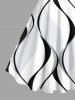 Plus Size Curve Wave Pattern Light Beam Print Hawaii Tank Dress -  