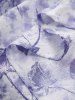 Plus Size Tie Dye Flowers Leaf Print Ruched Cinched Pockets Milkmaid Dress -  
