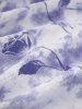 Plus Size Tie Dye Flowers Leaf Print Ruched Cinched Pockets Milkmaid Dress -  