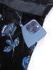 Plus Size Glitter Rose Flower Gilding Lace Up Pocket A Line Velvet Tank Cottagecore Dress -  