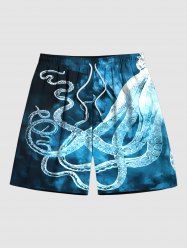 Short de Plage Grande Taille Imprimé Poulpe Tie-Dye - Bleu M